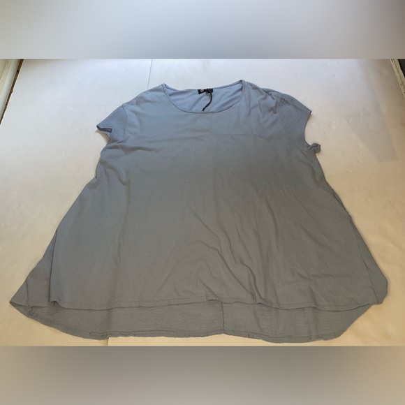 Made in Italy blue cotton blend short sleeves top. Small - Picture 9 of 14